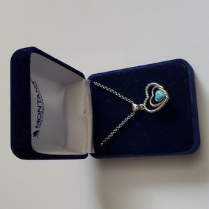 Montana Silversmiths Necklace Womens Clearer Ponds Heart 19" NC5179